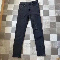 ZARAペイントデニム　BLACK150