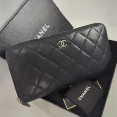 CHANEL シャネル ラムスキン ココマーク 長財布 ジップ ウォレット