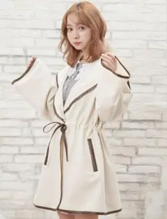 パイピングフードコート INGNI イング ジャケット　アウター ホワイト