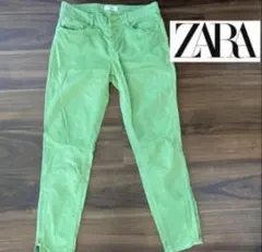 ZARA スキニーデニム ライトグリーン 36