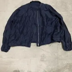 【ユアーズ】ネイビー ジャケット Mサイズ　ファスナー　軽くて薄い　袖口ゴム