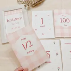 マンスリーカード 月齢カード 月齢フォト かわいい おしゃれ ピンク 女の子