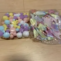 パステルカラー フェルトボールとリボンセット