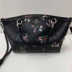 COACH レザーフローラル サッチェル ケルシ2wayショルダートートバッグ
