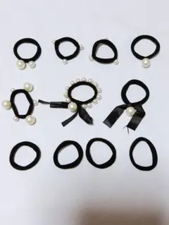 ヘアゴム 11本セット 髪留め パール ヘアアクセサリー おしゃれ ヘアアレンジ