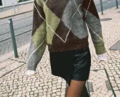 ブラックレザーショートパンツ