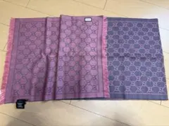 GUCCI GGロゴ リバーシブル ストール ピンク グレー - メルカリ