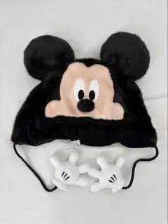 ミッキーマウス 耳付きファー帽子