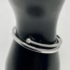 ✨極美品✨ SWAROVSKI Twist Rows クリスタルバングル S