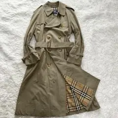 【希少L 美品】バーバリー　トレンチコート　ノバチェック ベルト完備　ベージュ
