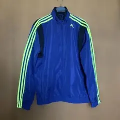 adidas ウインドブレーカー S 紺/黒/蛍光黄　climalite