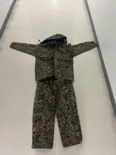 超美品‼️迷彩 雨衣　レインコート　カッパ　 上下セット