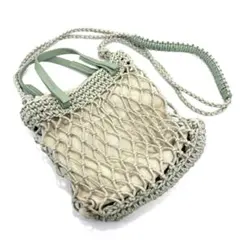 niko and... ニコアンド 2WAY メッシュ ネット編み ポーチ