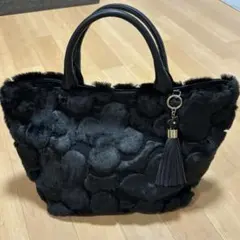 美品 エルマンノシェルヴィーノ トートバック ブラック 黒 レース