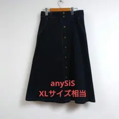 anySiS フロントボタンスカート ブラック XLサイズ サスペンダー付きのサムネイル