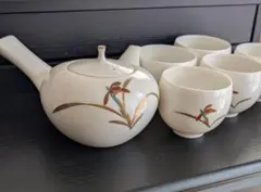 香蘭社 急須と湯呑み5個セット 花柄