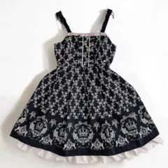 axes femme 花柄　王冠柄　ワンピース　 ジャンスカ　ロリータ リボン