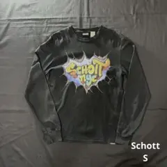 Schott ロゴプリント ロンT Sサイズ 黒のサムネイル