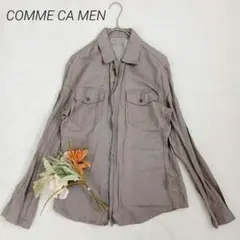 コムサメン　ミリタリー調シャツジャケット　М　グレー　キュプラ混　春アウター