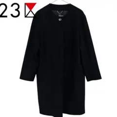 週末限定お値下げ⭐︎nagonstans⭐︎ノーカラー　ウールコート NANO universe コート アウター PECOLAMBウールカシミヤスタンドカラー