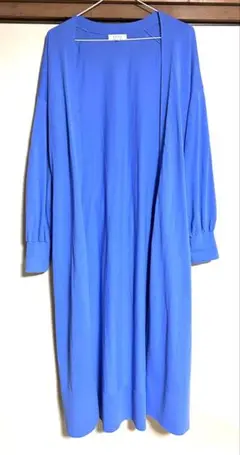 PLST ロングカーディガン 青色