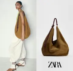 完売　ZARA スエードバッグ　レザーショルダーバッグ
