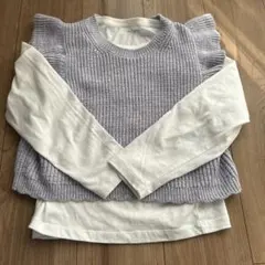 GU フリル付き長袖カットソー 150