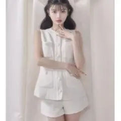 Darich サマーツイードノースリジャケット ショートパンツ セットアップS