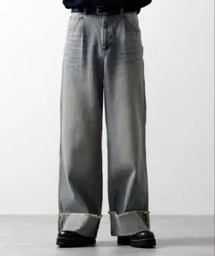 【CLEL】ヴィンテージデザイン ロールアップデニムパンツ