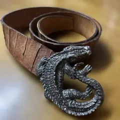 ETRO Milano LEATHER ワニ型バックル ブラウンベルトのサムネイル