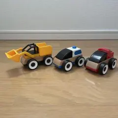 イケア LILLABO リラブー乗り物セット 3点 掘削機 パトカー/レースカー