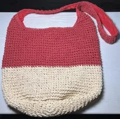 新品同様　麻　ペーパー　ショルダーバッグ