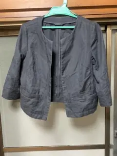 UNIQLO ノーカラージャケット Lブラック