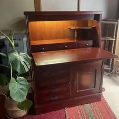 vintage】ロールトップテーブル アンティーク 蛇腹式 - メルカリ