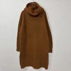 処分価格　Vis ブラウン タートルネック ロングニットワンピース　チュニック