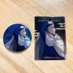【ゴールデンカムイ】尾形百之助　夜雨　缶バッジ＆特典クリアカード　PLAZA