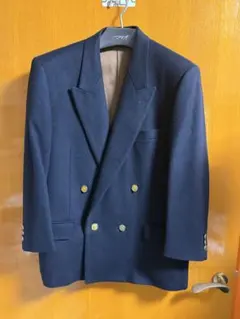 美品】ハケットロンドン 紺Wブレザー スーパー120ウール・カシミヤ混