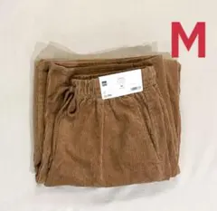 GUコーデュロイバレルレッグイージーパンツMサイズ ブラウン　ジーユー