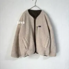 Java 2wayノーカラー リバーシブル パイピング ジャケット ボアブルゾン