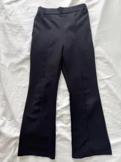 GU ジーユー 【M】ストレッチパンツ フレアパンツ バックゴム 黒/ブラック