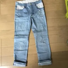 メゾピアノ　デニムパンツ　ジーパン　薄水色　160