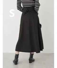earth music&ecology バックレースアップスカート S♡ブラック