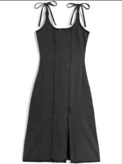 【GRL グレイル】デニムスリットロングキャミワンピース cu497 Mサイズ