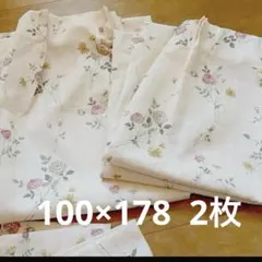 ほぼ未使用　花柄 ドレープカーテン 2枚セット タッセル付き　100×178のサムネイル