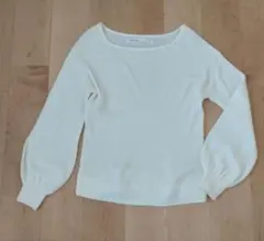 リブニット 長袖 ホワイト