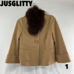 ☆W0717S☆ JUSGLITTY ファー付きノーカラージャケット