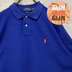 90s US古着◆ポロバイラルフローレン ポロシャツ ブルー メンズ2XL