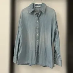 新品⭐️ZARA♡ザラ ハーフデニムスタンドカラーシャツ ミディアム 