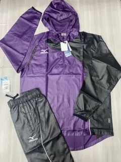 ミズノ ウィンドブレーカー上下セット ハーフパンツ パープル×ブラック Oサイズのサムネイル
