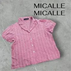 MICALLE MICALLE ギンガムチェック　パフスリーブ　ブラウス 赤白のサムネイル